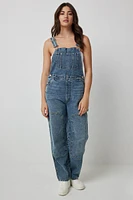 Ardene Baggy Denim Overalls in Dark Blue | Size | 100% Cotton