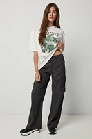 Ardene Low Rise Straight Leg Cargo Pants in Dark Grey | Size | Cotton