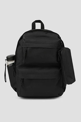 Ardene Backpack with Pencil Case & Water Bottle in Black | 100% Recycled Polyester | Eco-Conscious