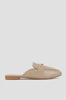 Ardene Horsebit Mule Flats in Beige | Size | Faux Leather