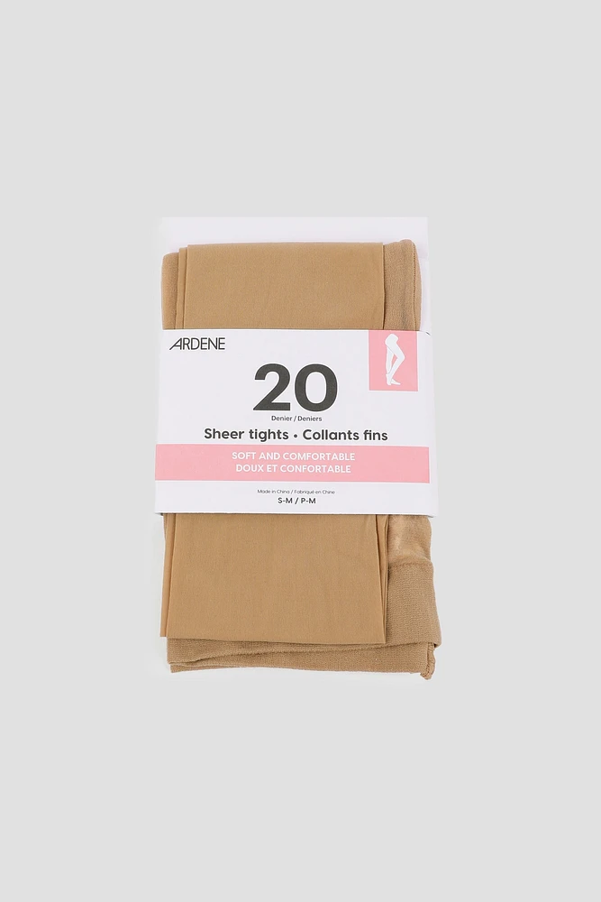 Ardene Sheer Tights in Beige | Size | Nylon/Spandex