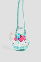 Ardene Kids Purse with Stuffed Animal in Light Blue | Polyester