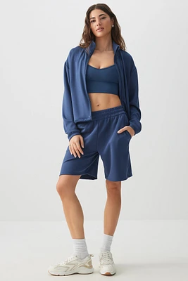 Ardene 8" Scuba Shorts in Dark Blue | Size | Polyester/Elastane/Viscose | Eco-Conscious