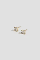 Ardene 4mm Stainless Steel Cubic Zirconia Studs in Gold