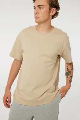 Ardene Man Solid Short Sleeve Tee For Men in Beige | Size | 100% Cotton