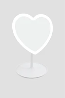 Ardene Heart Shape LED Makeup Mirror in White