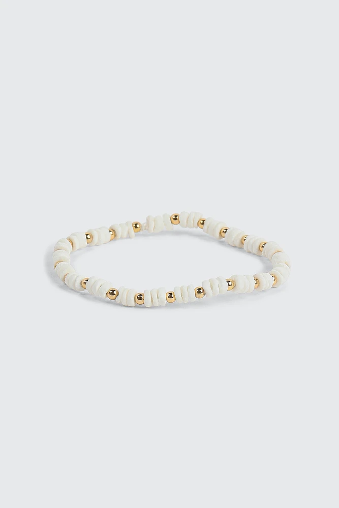 Ardene Beaded Stretch Bracelet in White