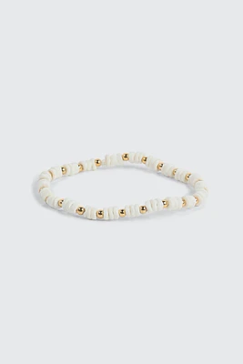 Ardene Beaded Stretch Bracelet in White
