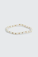 Ardene Beaded Stretch Bracelet in White
