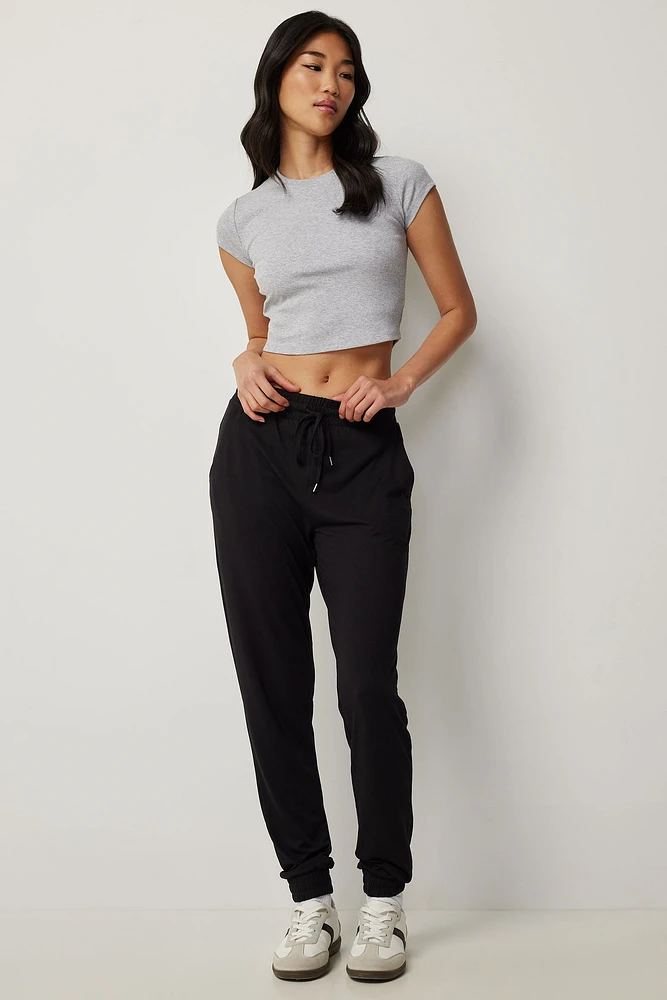 Ardene Super Soft Sweatpants in Black | Size | Polyester/Elastane | Eco-Conscious