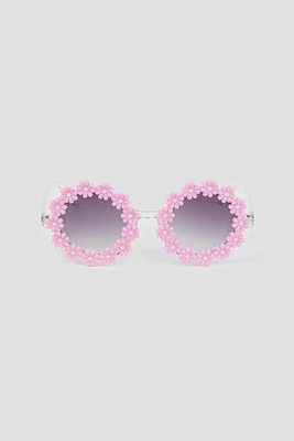 Ardene Daisy Round Sunglasses in Light Pink