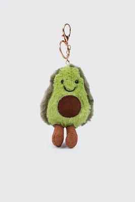 Ardene Plush Avocado Keychain in Khaki