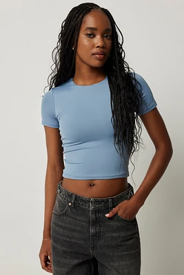 Ardene Contour Crew Neck Short Sleeve T-Shirt in | Size | Elastane/Polyamide