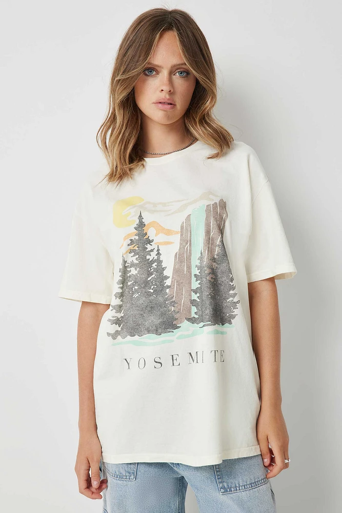 Ardene Yosemite Graphic T-Shirt in White | Size