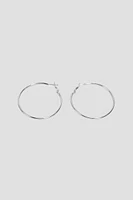 Ardene Stainless Steel Thin Hoop Earrings in Silver