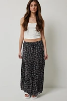 Ardene Floral Tiered Maxi Skirt in | Size | Polyester/Spandex