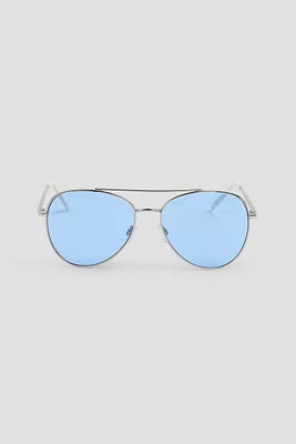 Ardene Aviator Sunglasses with Twisted Detail in Light Blue