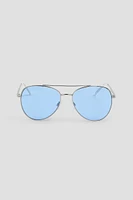 Ardene Aviator Sunglasses with Twisted Detail in Light Blue