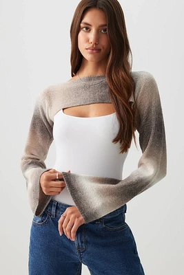 Ardene Ombre Sweater Shrug in Brown | Size | Polyester/Nylon