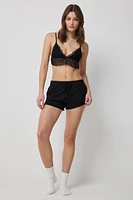 Ardene Lettuce Hem Super Soft PJ Shorts in | Size | Polyester/Spandex | Eco-Conscious