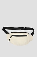 Ardene Nylon Fanny Pack in White | Polyester/Nylon