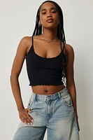 Ardene Basic Ultra Crop V-Neck Seamless Tank in | Size | Nylon/Elastane | Eco-Conscious