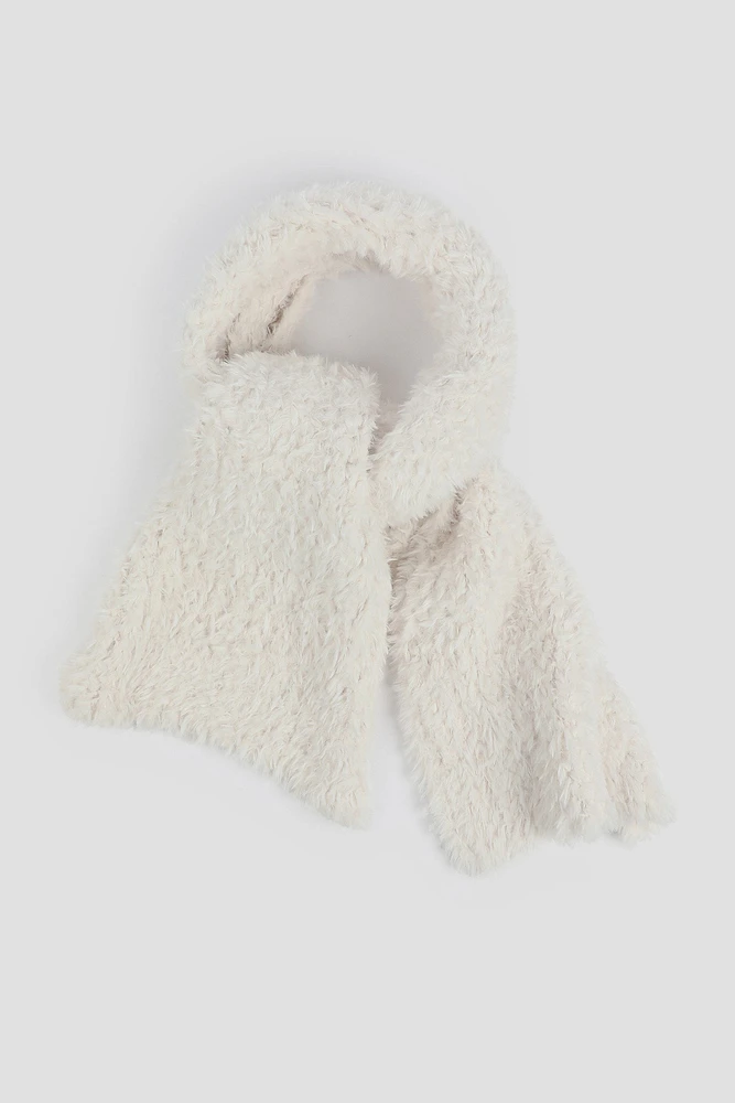 Ardene Fuzzy Scarf in White | Polyester