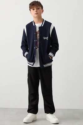 Ardene Kids Smooth Stretch Cargo Joggers in Black | Size | Polyester/Elastane