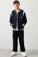 Ardene Kids Smooth Stretch Cargo Joggers in Black | Size | Polyester/Elastane