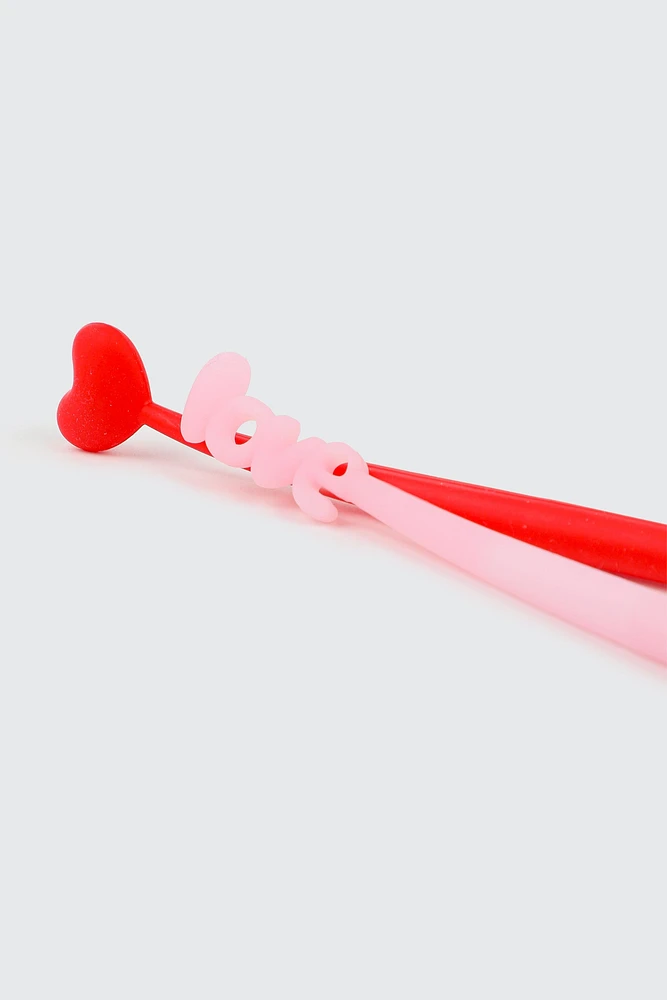 Ardene 2-Pack Valentine Pens in Red