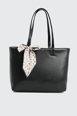 Ardene Large Tote Bag with Scarf in | 100% Recycled Polyester/Faux Leather | Eco-Conscious