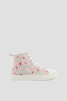 Ardene Kids Printed High Top Sneakers in Light Pink | Size | Eco-Conscious