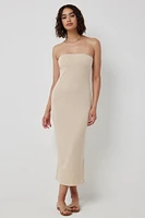 Ardene Maxi Strapless Dress in Beige | Size | Polyester/Elastane/Viscose