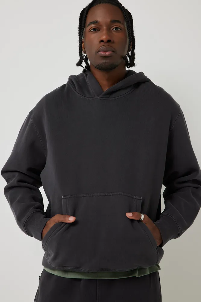 Ardene Man Solid Hoodie For Men in Black, Size