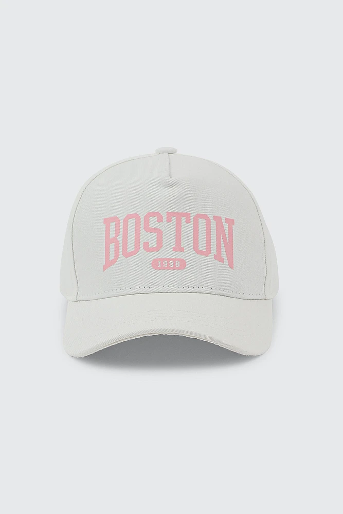 Ardene Kids Boston Cap in White | 100% Cotton