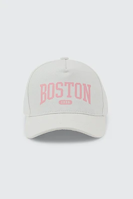 Ardene Kids Boston Cap in White | 100% Cotton