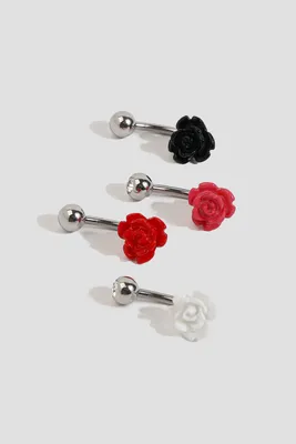Ardene 4-Pack Rose Flower Navel Piercings
