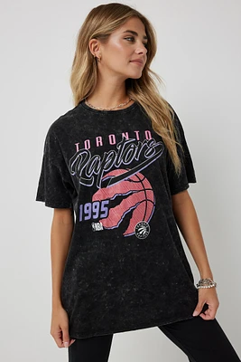 Ardene Acid Wash Raptors 1995 Graphic T-Shirt in Black | Size | Cotton