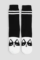 Ardene Panda Thermal Socks in Black | Polyester/Elastane