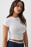 Ardene Ruched Side T-Shirt in | Size | Cotton/Elastane/Viscose