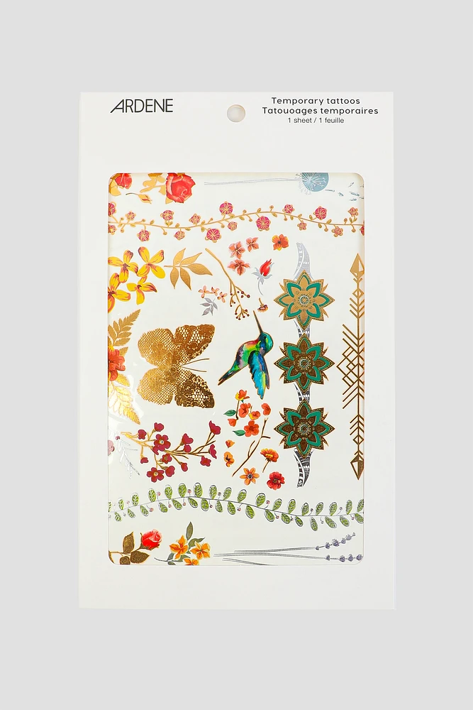 Ardene Metallic Nature Temporary Tattoos in Gold