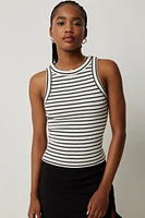 Ardene Basic Rib High Neck Tank Top | Size XS | Cotton/Elastane | Eco-Conscious