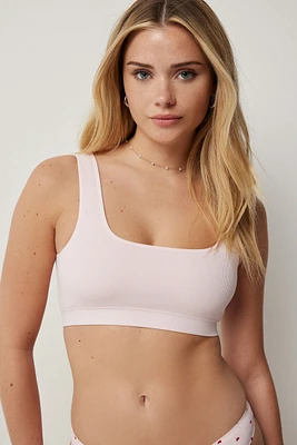 Ardene Seamless Crop Top Bralette in Light Pink | Size | Nylon/Elastane | Eco-Conscious