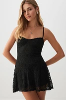 Ardene Lace Bustier Dress with Shorts in Black | Size | Polyester/Spandex