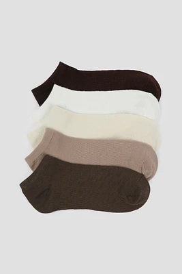 Ardene 5-Pack Solid Ankle Socks | Polyester/Elastane