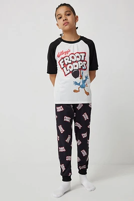 Ardene Kids Froot Loops PJ Set in Black | Size | Polyester/Spandex