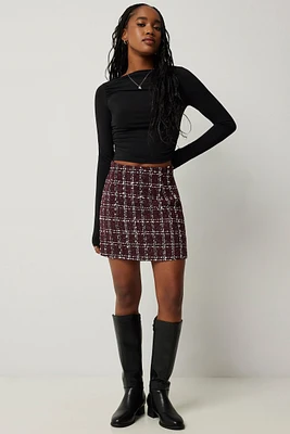 Ardene Mini Tweed Skirt in | Size | Polyester