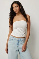 Ardene Side Slit Tube Top in White | Size | Polyester/Spandex