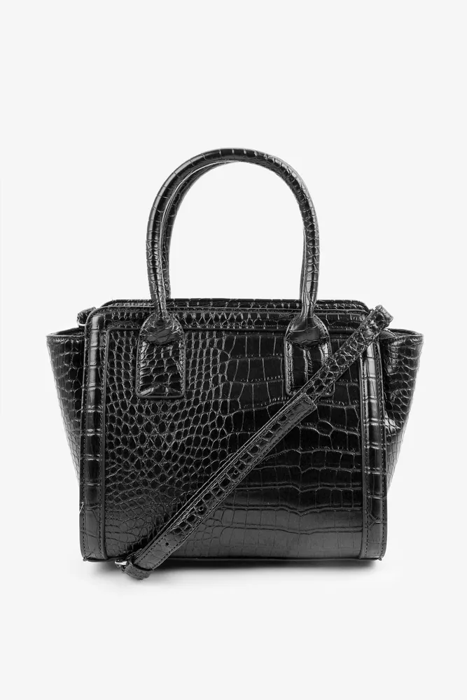 Faux Leather Croc Effect Tote Bag