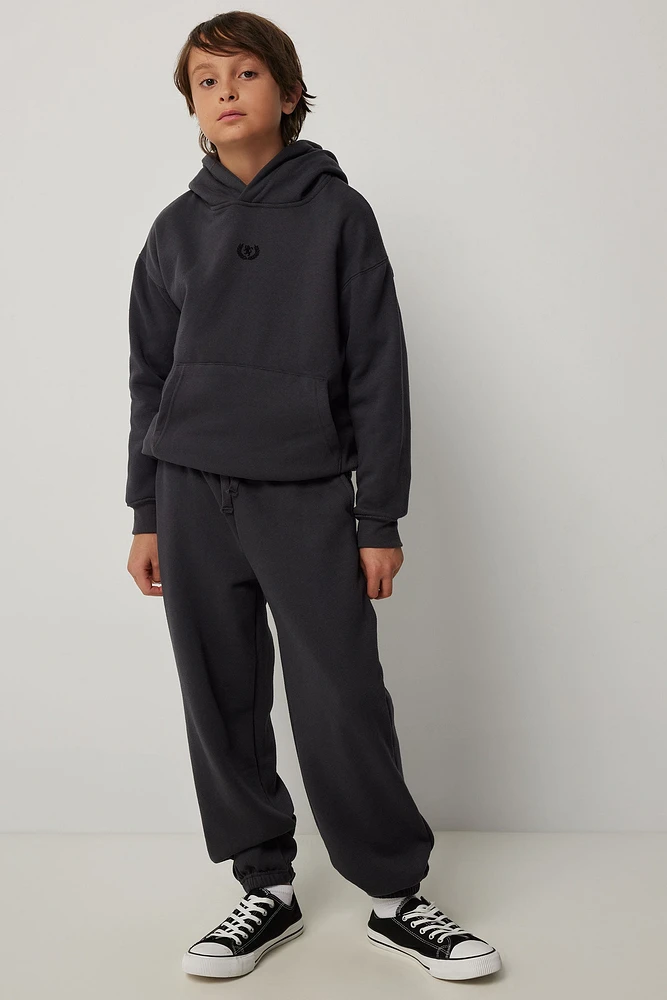 Ardene Kids Classic Sweatpants in Dark Grey | Size | Polyester/Cotton | Fleece-Lined